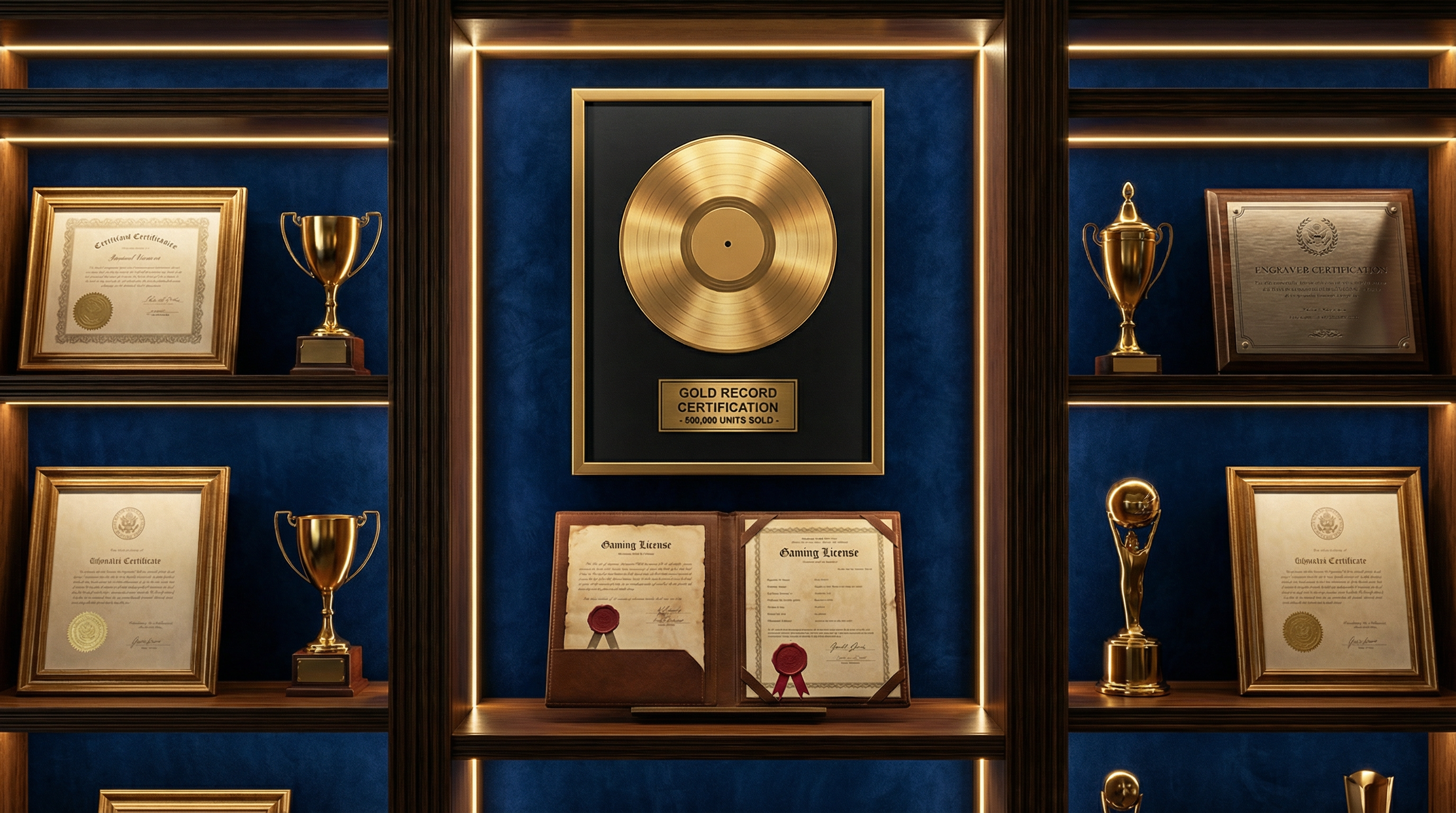 五龙捕鱼 - 平台授权证书与行业奖项展示